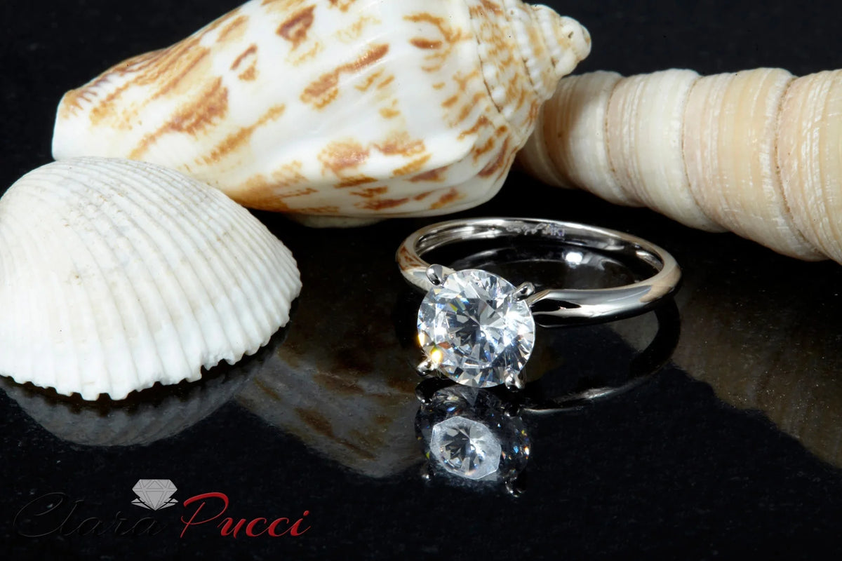 18k White Gold Solitaire Ring Z93654
