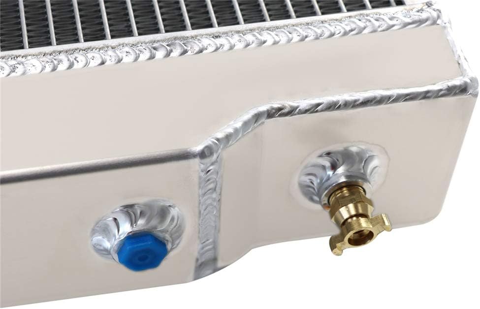 3 Row Core Aluminum Radiator with 2 x 12" Fans and Thermostat Relay Wire Kit for Jeep CJ5 CJ6 CJ7 Scrambler J692