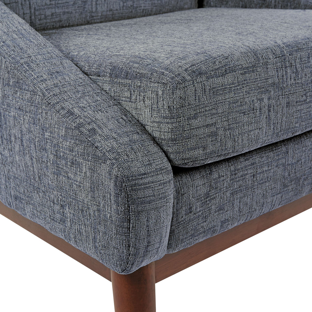 Navy Fabric Chair with Coffee Legs S7899