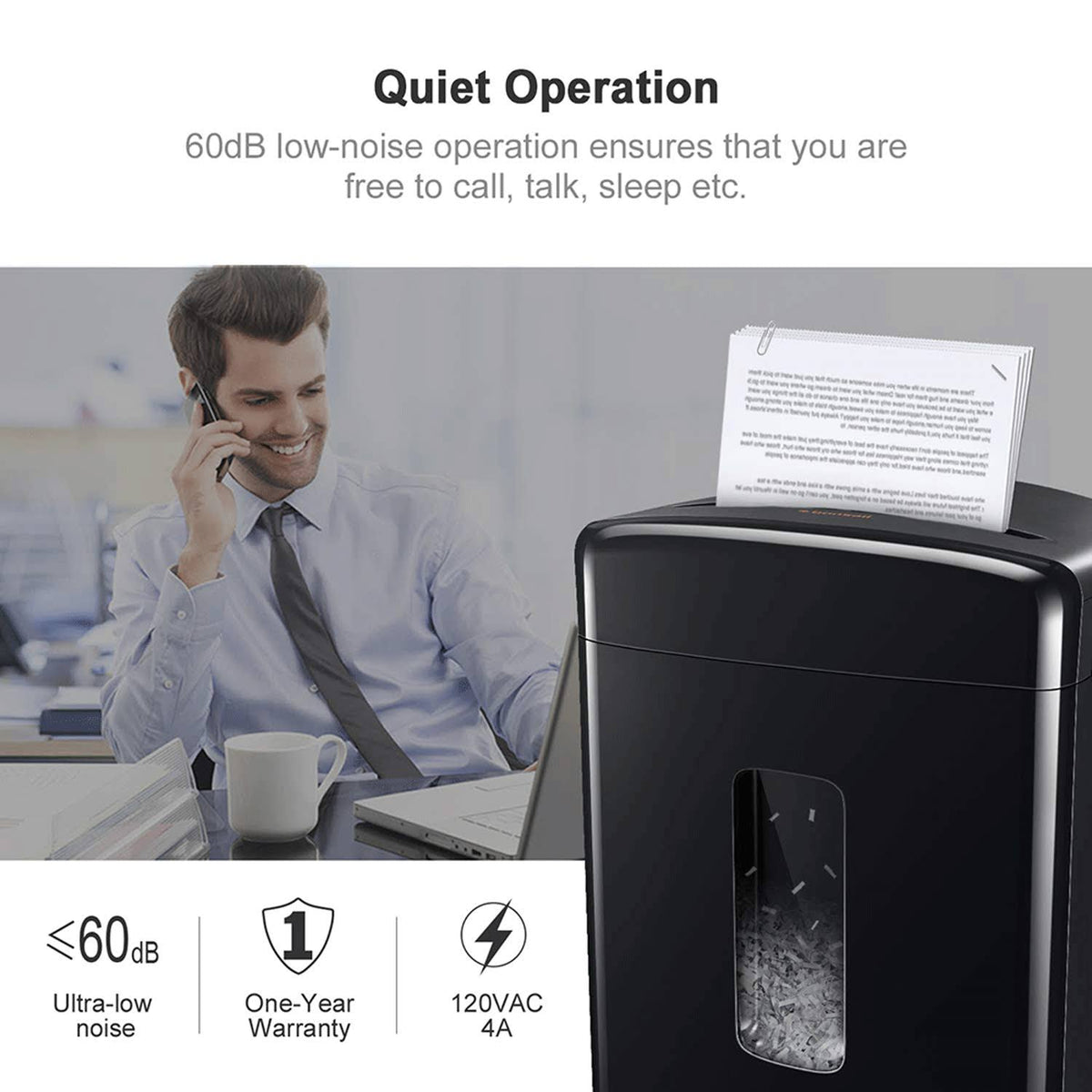 20-Sheet Heavy Duty Cross-Cut Paper Shredder - Black Z1693