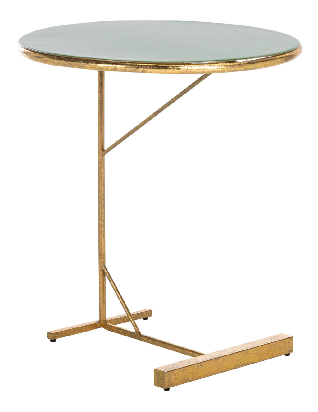 Hunter Green and Gold Round C Table R2787
