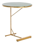 Hunter Green and Gold Round C Table R2787