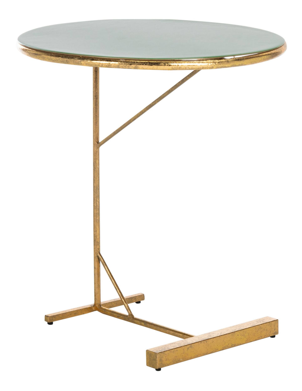 Hunter Green and Gold Round C Table R2787