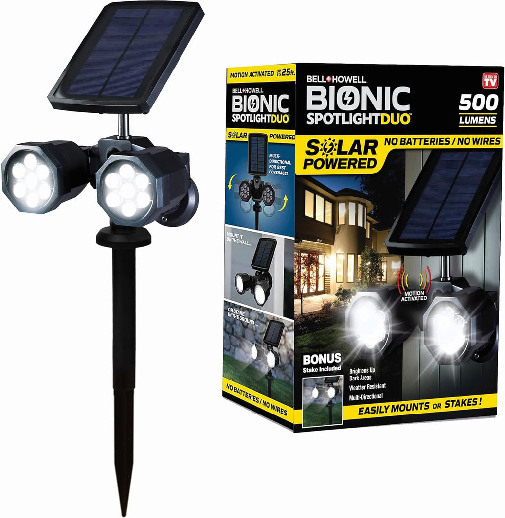 Solar Lights Outdoor with Motion Sensor 14 LED Waterproof Landscape Spotlights Set of 2 C8359