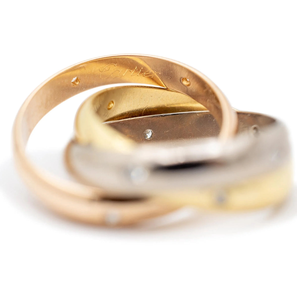 18K Tri Color Diamond Band Ring P39706