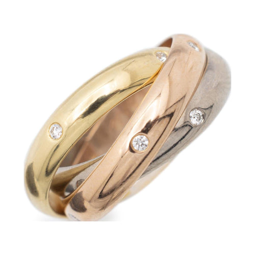 18K Tri Color Diamond Band Ring P39706