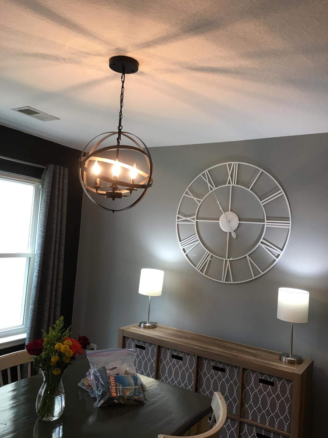 Black 4-Light Farmhouse Chandelier P544