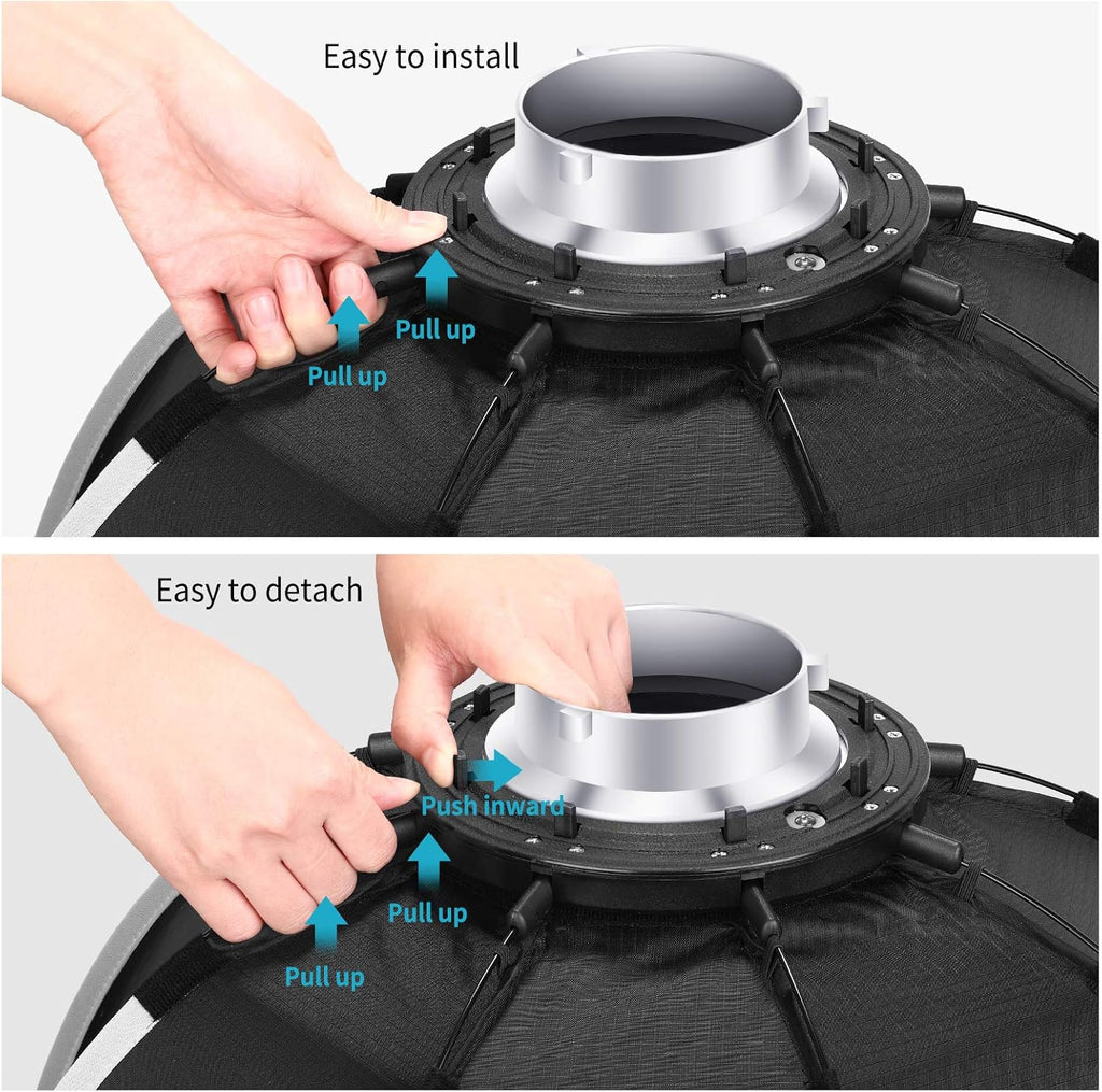 35.4 inches Foldable Octagonal Softbox with Bowens Mount Speedring, Carrying Case N6478