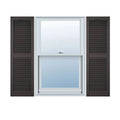 Custom Cathedral Top Center Mullion Open Louver Shutters with Shutter-Loks Per Pair I1179