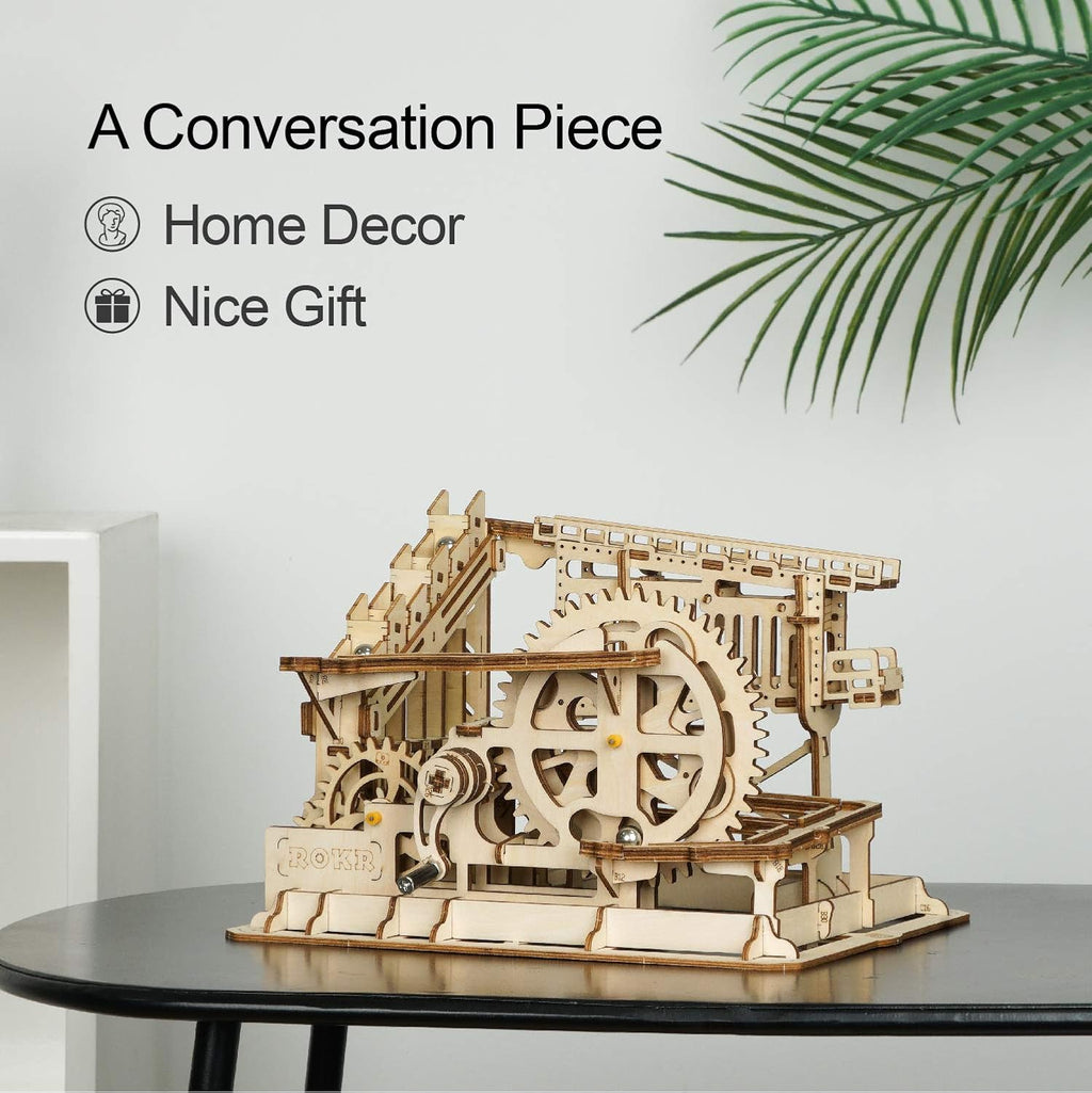 3D Wooden Puzzle Marble Run Model Building Kits Mechanical Puzzle Toy Pack of 2 H71766