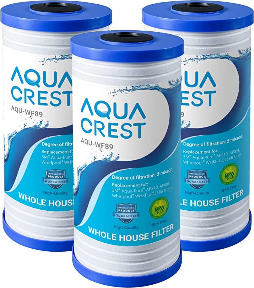 3 Pack 5 Micron 10" x 4.5" Whole House Water Filter U9324