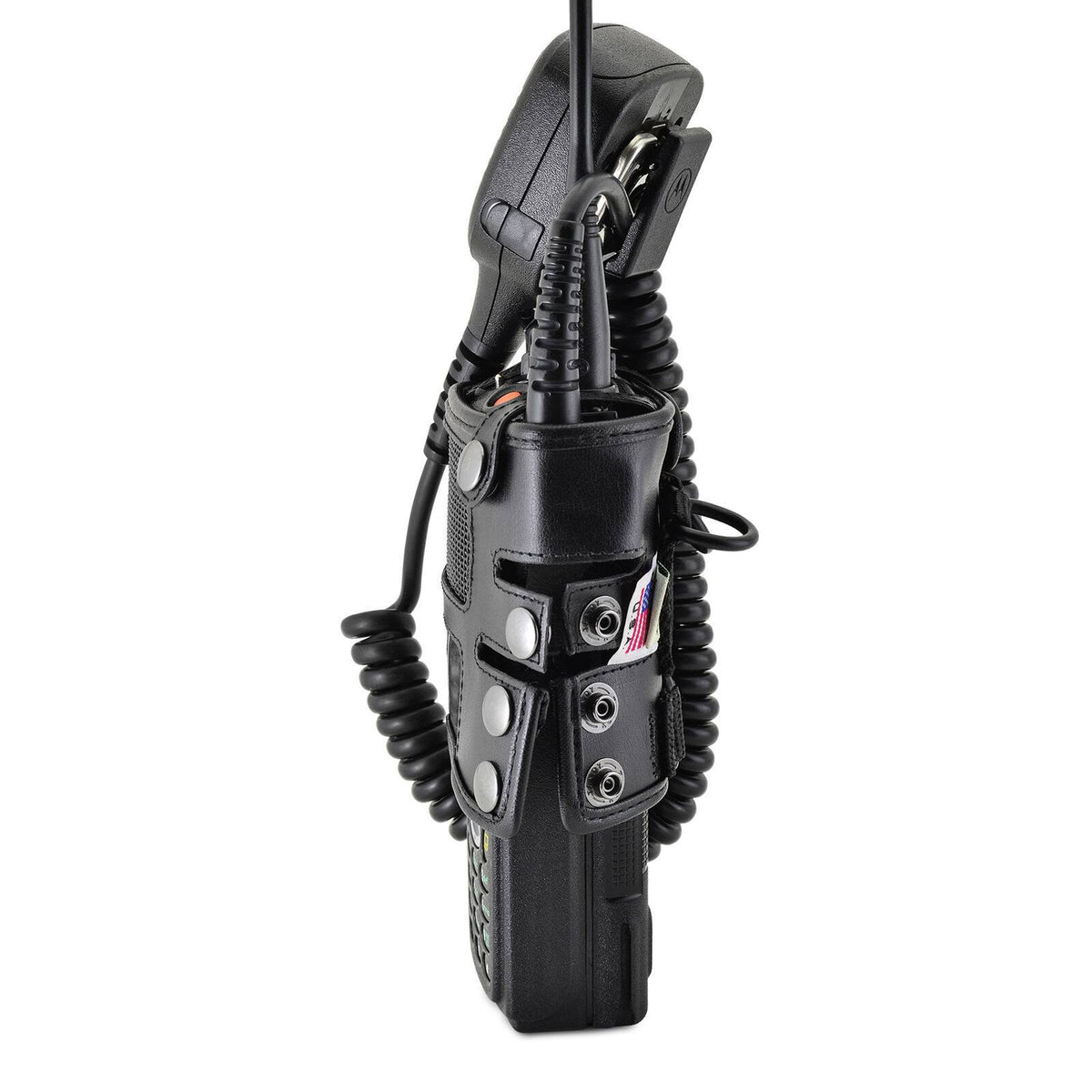 Black Leather 2 Way Radio Holder W465275