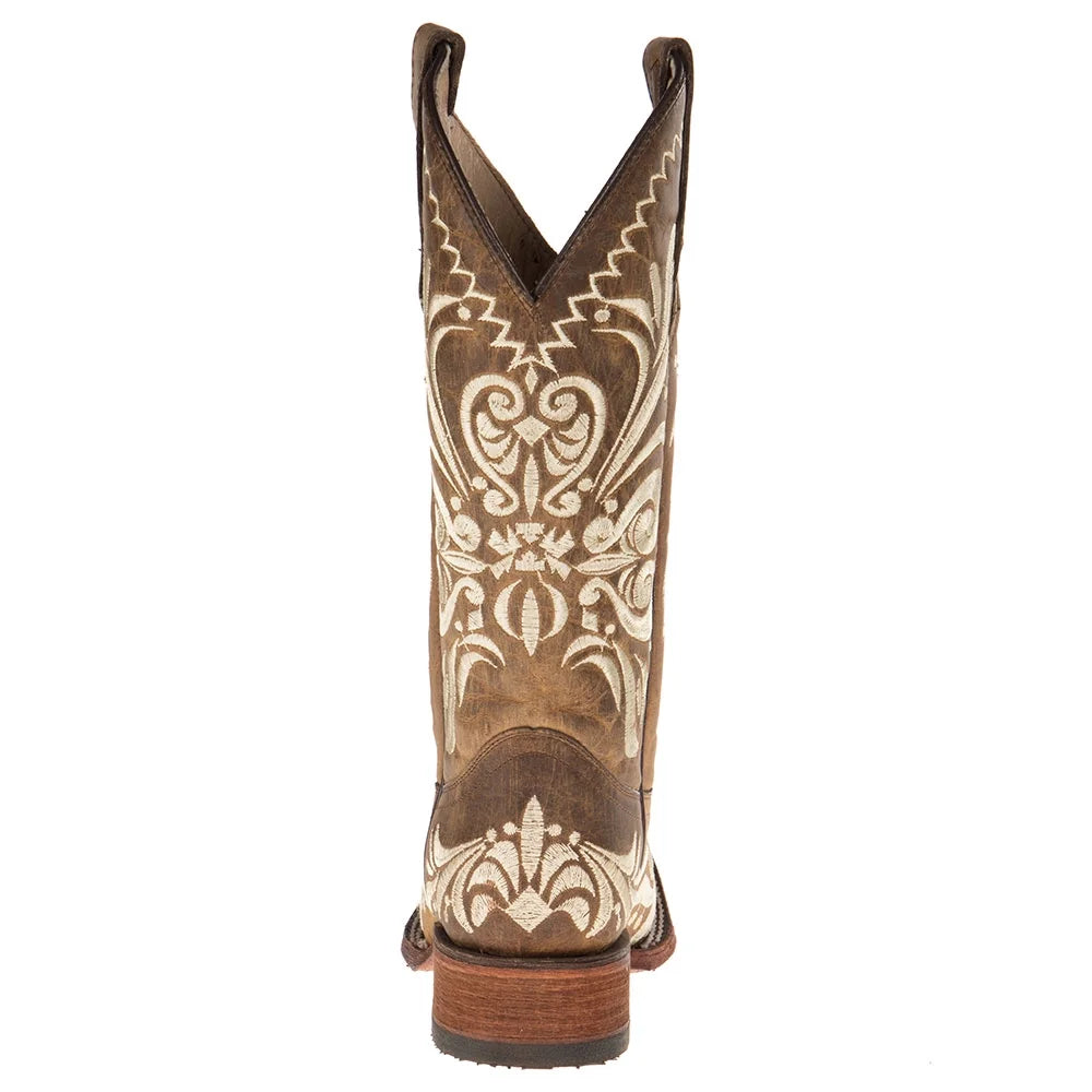 Tan Square Toe Boots Q3806