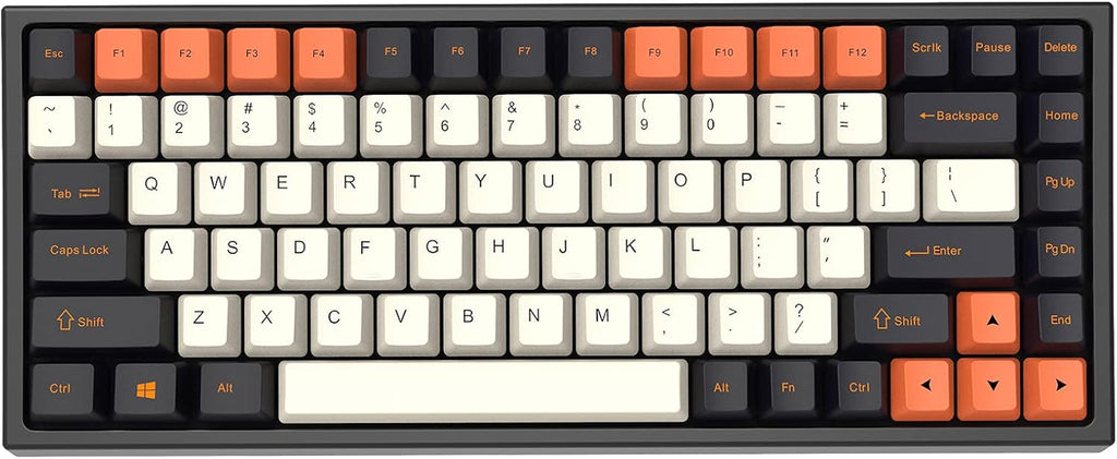84 Keys Hot Swappable Wired Mechanical Keyboard with PBT Keycaps, RGB, Gateron Blue Switch B80505