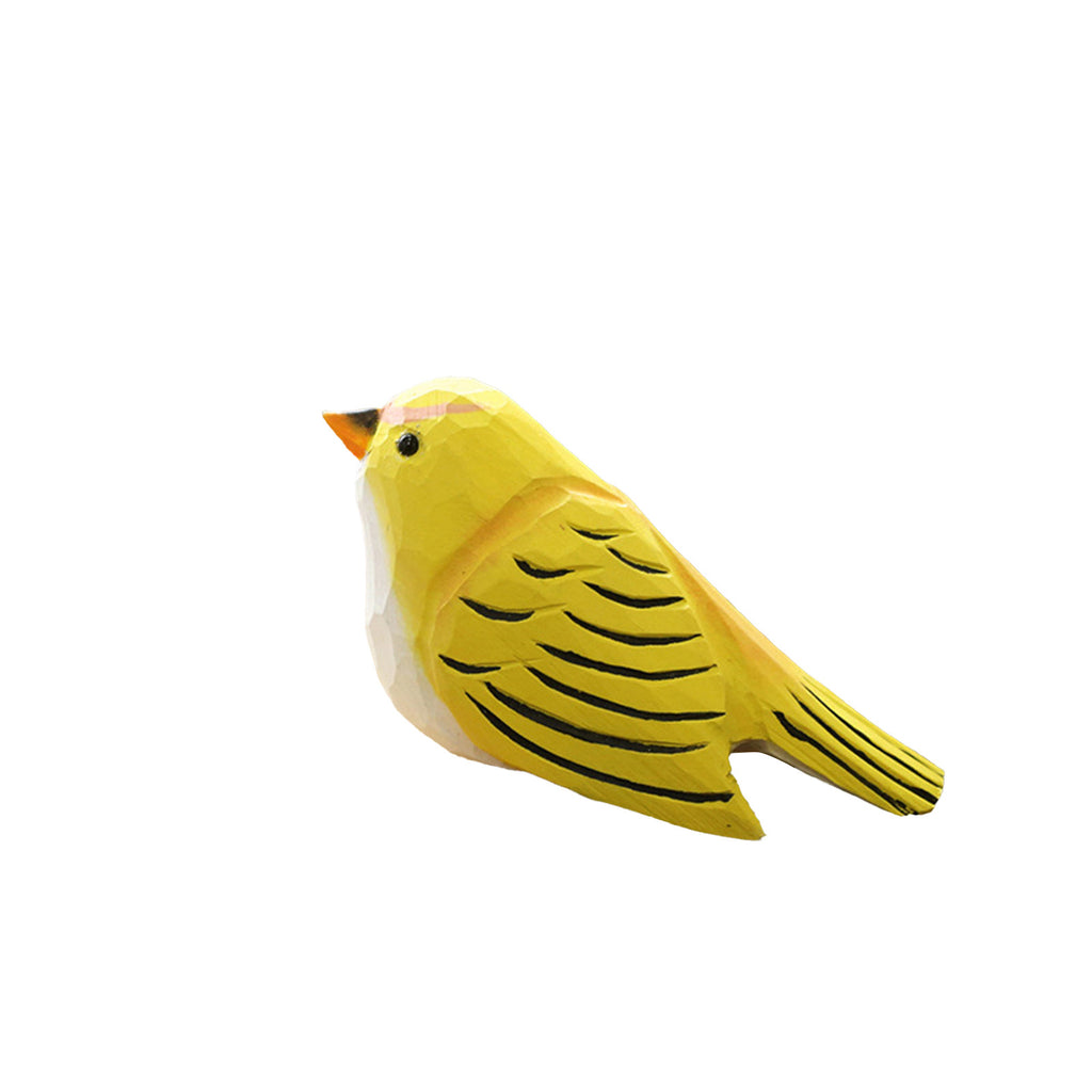Small Wood Bird Statue Handmade Carving Decoration J606043