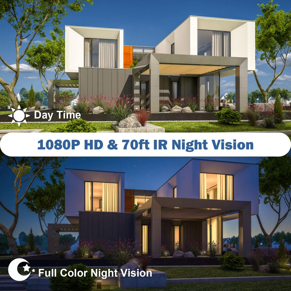 Wireless PTZ 360° View 1080P Security Camera with Full Color Night Vision W301369