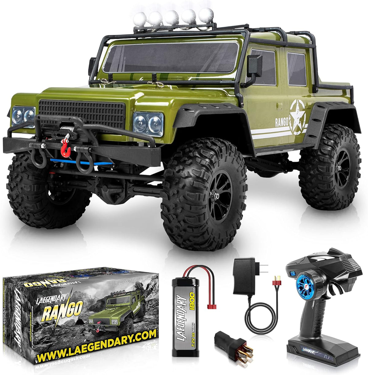 Green 1:10 Scale 4x4 RC Rock Crawler Truck, Pack of 2 K54932