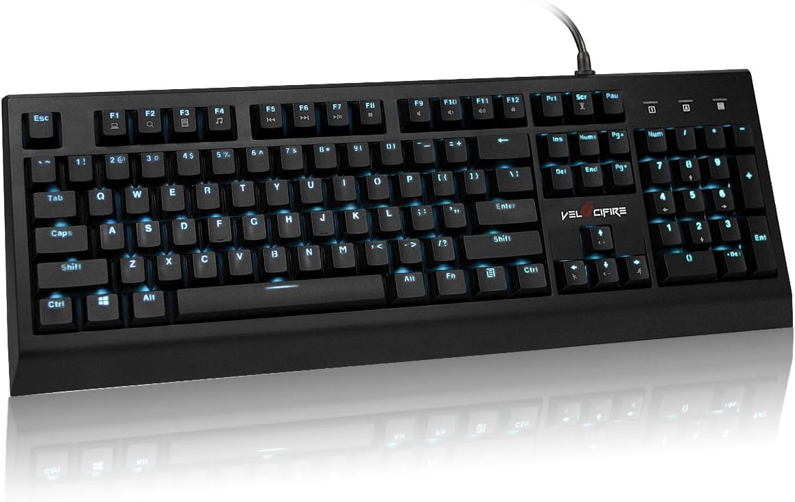 104-Key Full Size Mechanical Keyboard with Brown Switches LED Backlit Anti-ghosting Keys P886570