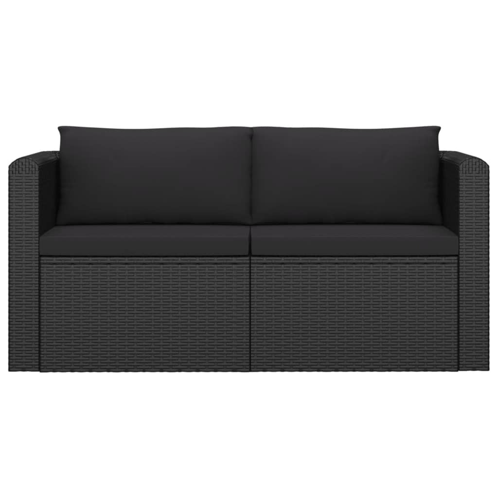 2 Piece Poly Rattan Patio Sofa Set with Cushions S7171