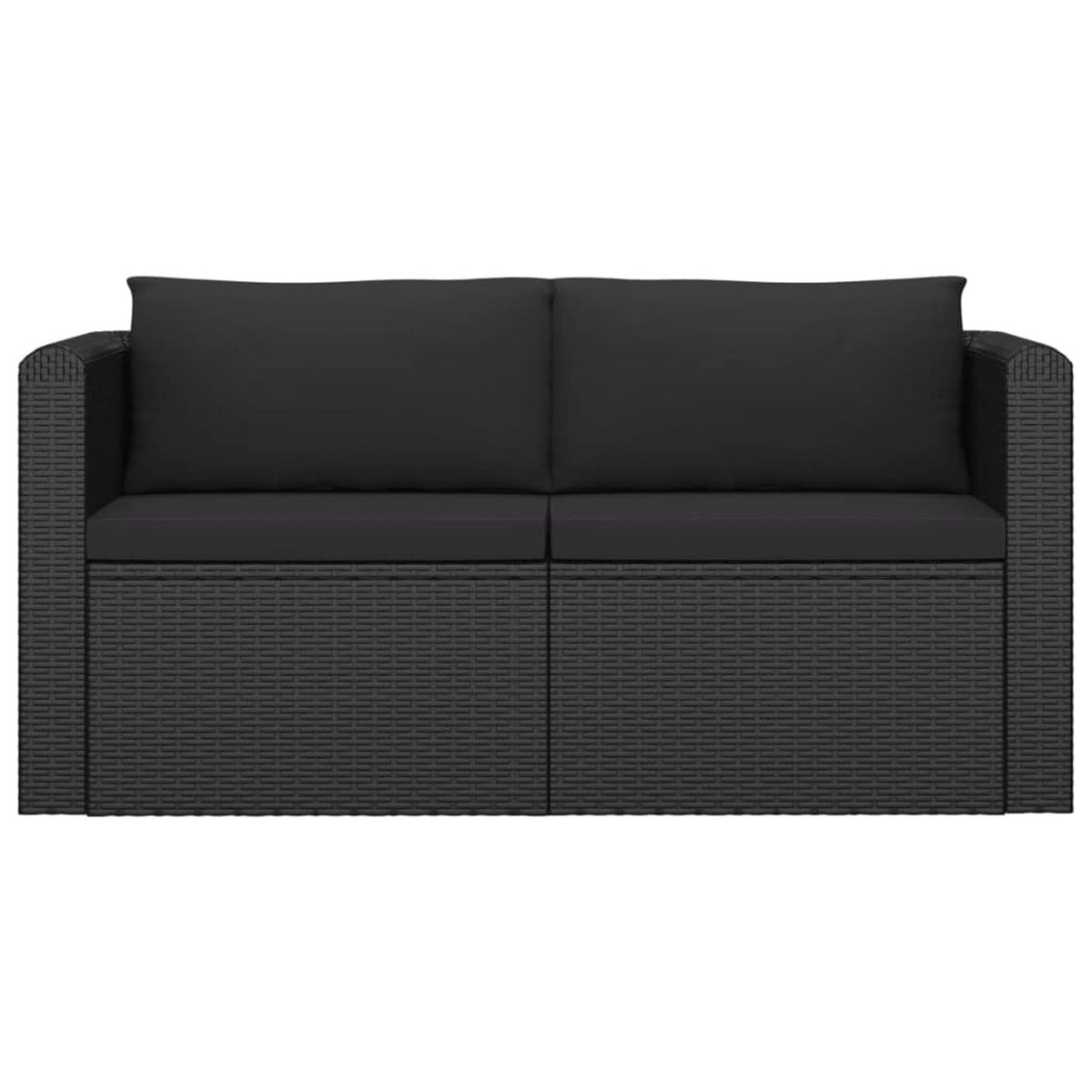 2 Piece Poly Rattan Patio Sofa Set with Cushions S7171