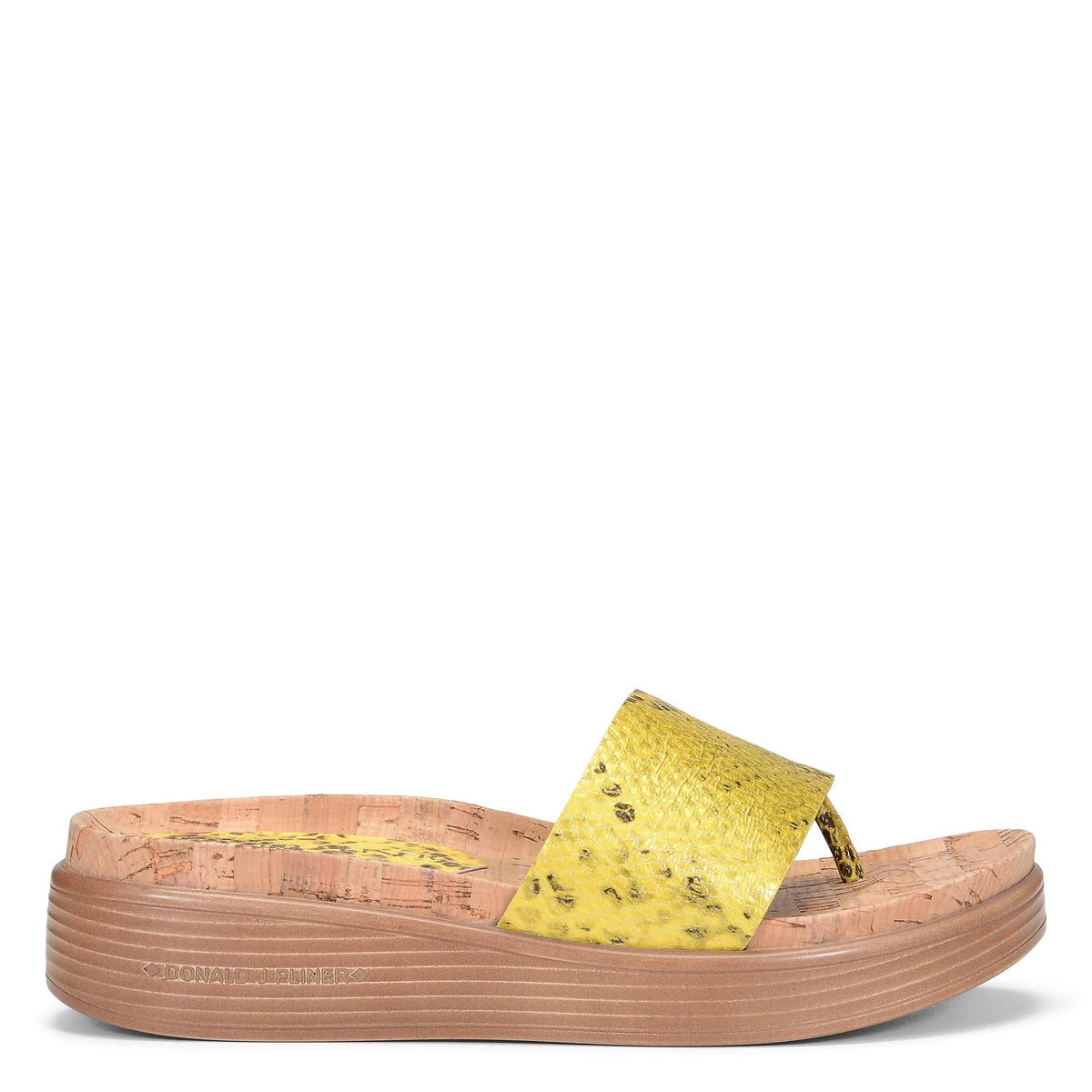 Snake-Embossed Leather Slide F7686
