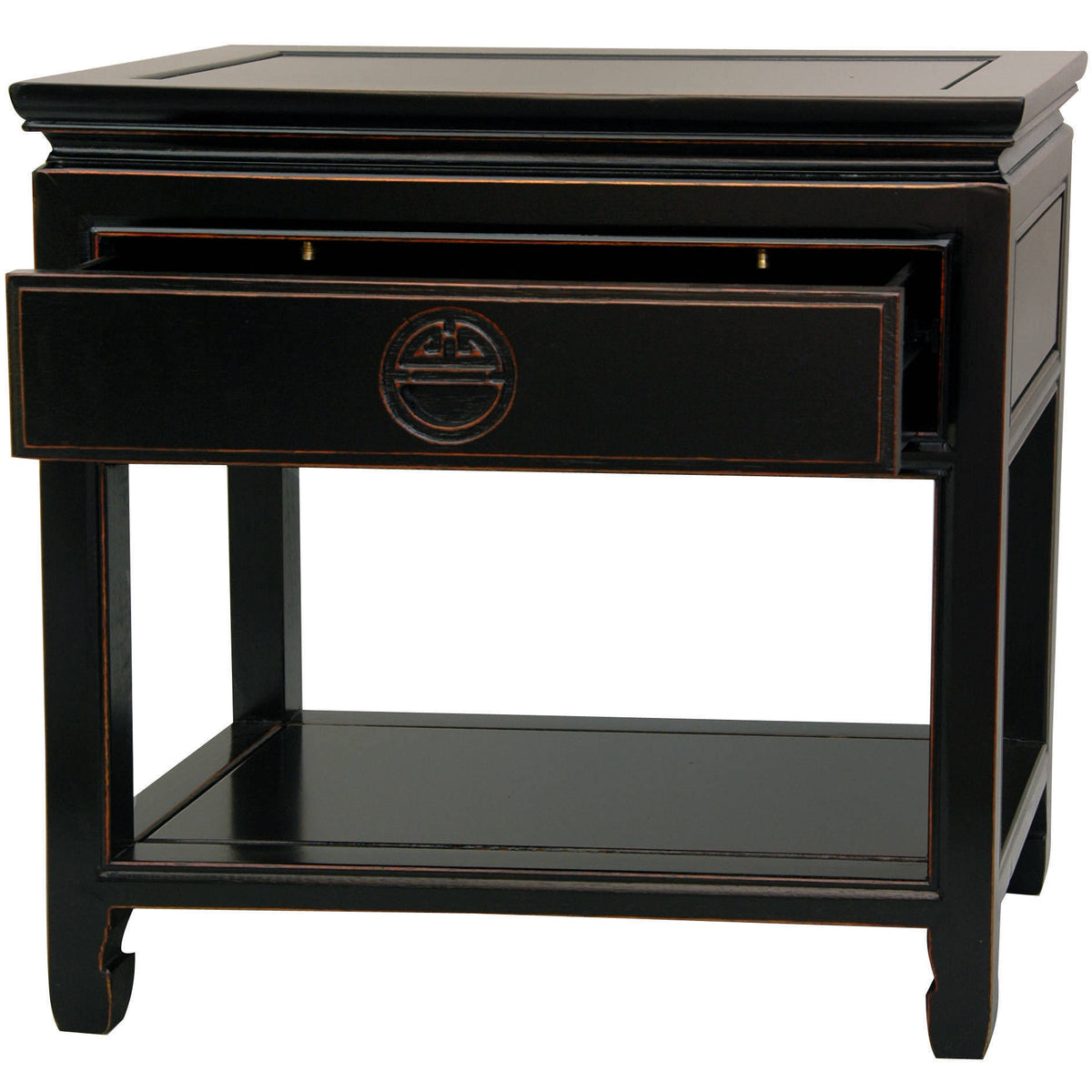 Antique Black Rosewood Bedside Table A661657