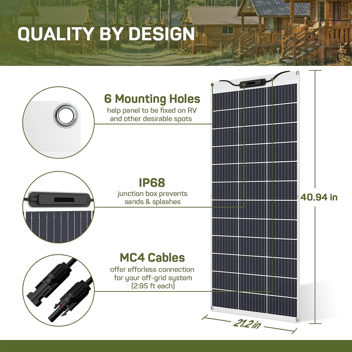 100W 12V Monocrystalline Flexible Solar Panel with 9 busbars Solar Cell Z891
