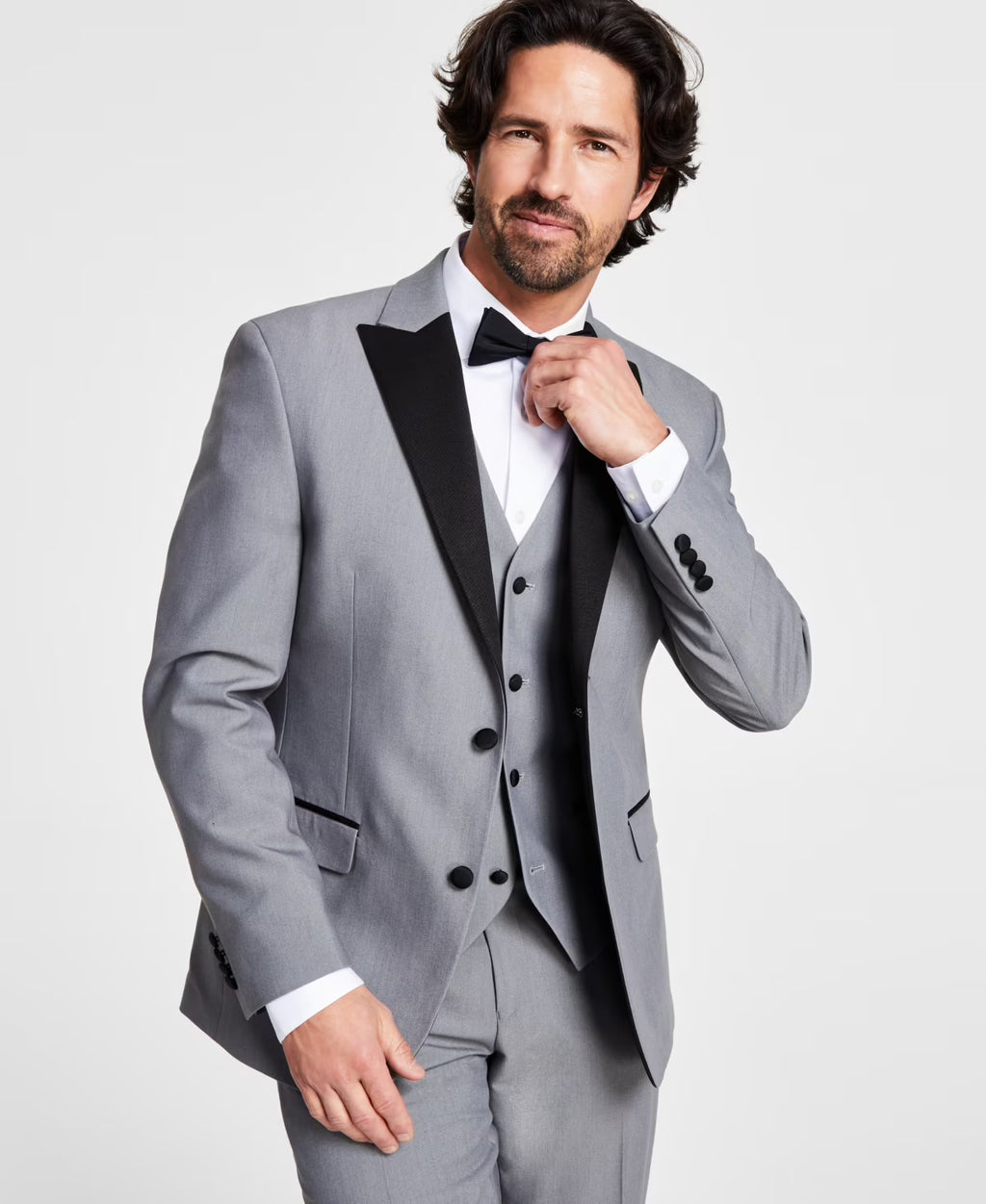 Mens Slim-Fit Tuxedo Jacket Grey 36S R95765