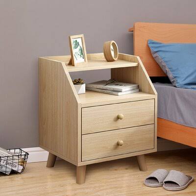 Double Drawer Nightstand Bedside Cabinet Z650