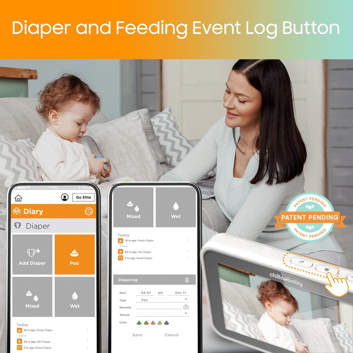 Baby Monitor with Camera & Control Unit, 4.3 Screen, HD Camera, Night Vision J29312
