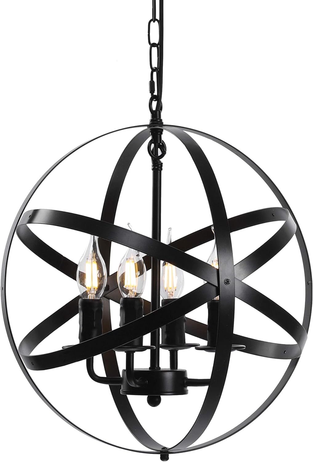 Black 4-Light Farmhouse Chandelier P544