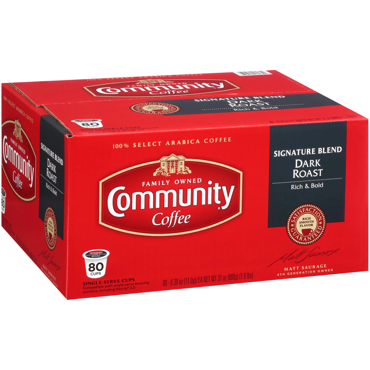 Dark Roast Coffee Single-Serve Cups 80 ct Box C4473