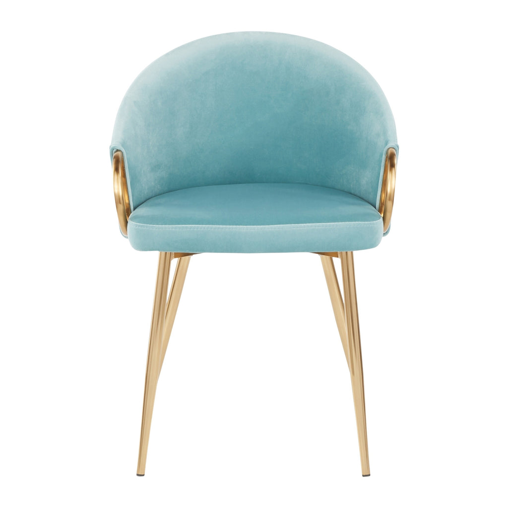 Light Blue Velvet Upholstered Chair I588323