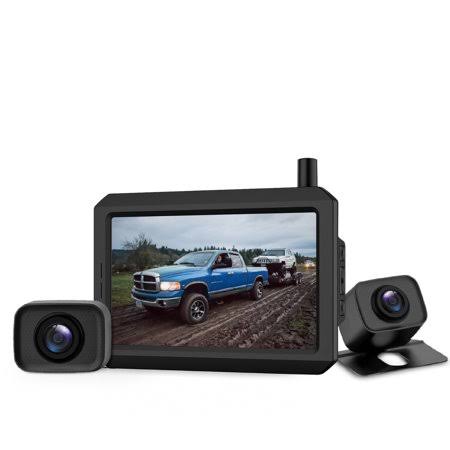 720p Digital Wireless Backup Camera with 2 Cameras, 5 inch TFT Monitor, IP68 Waterproof I891