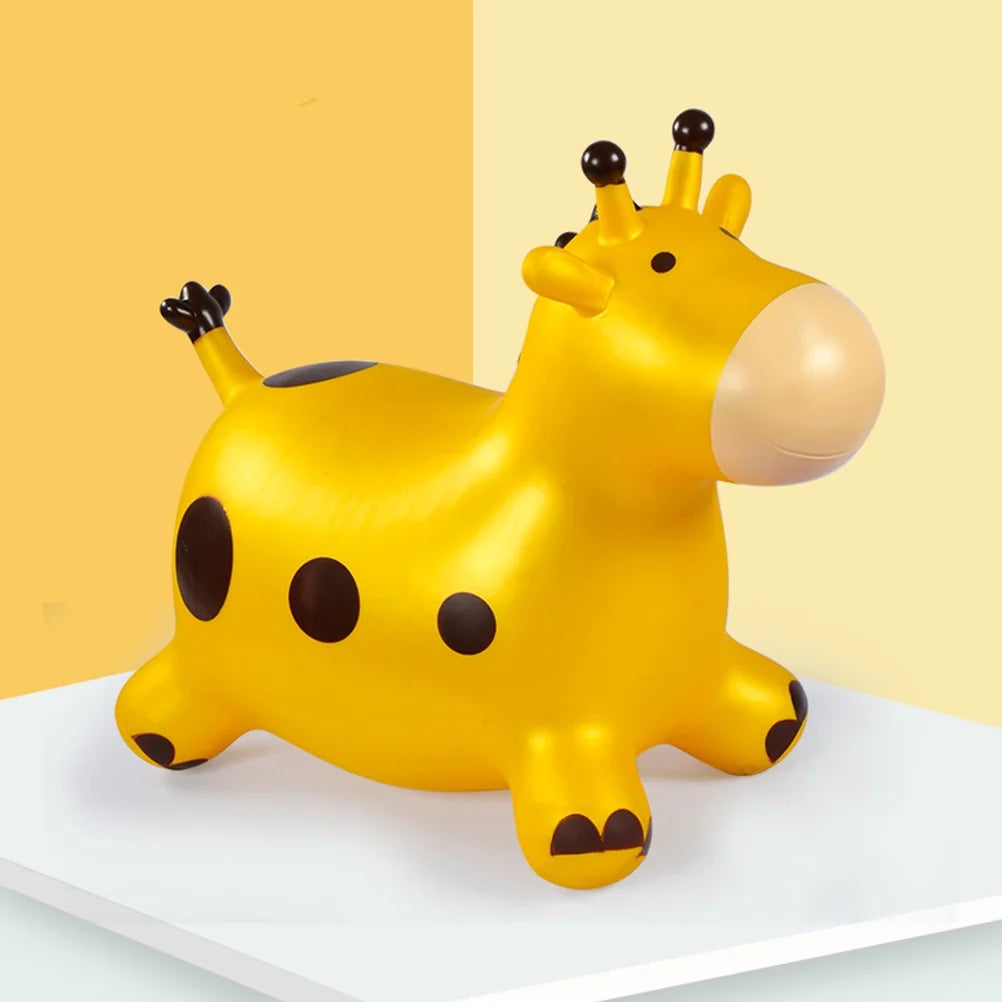 Inflatable Bouncing Horse Toy with Air Pump (Yellow) D656