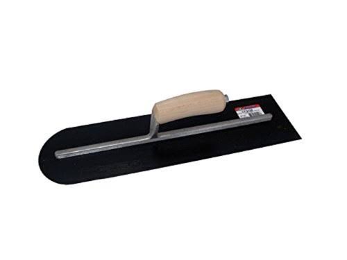 Blue Steel Round Front Cement Trowel with Wood Handle, 18 x 5-Inch U473889