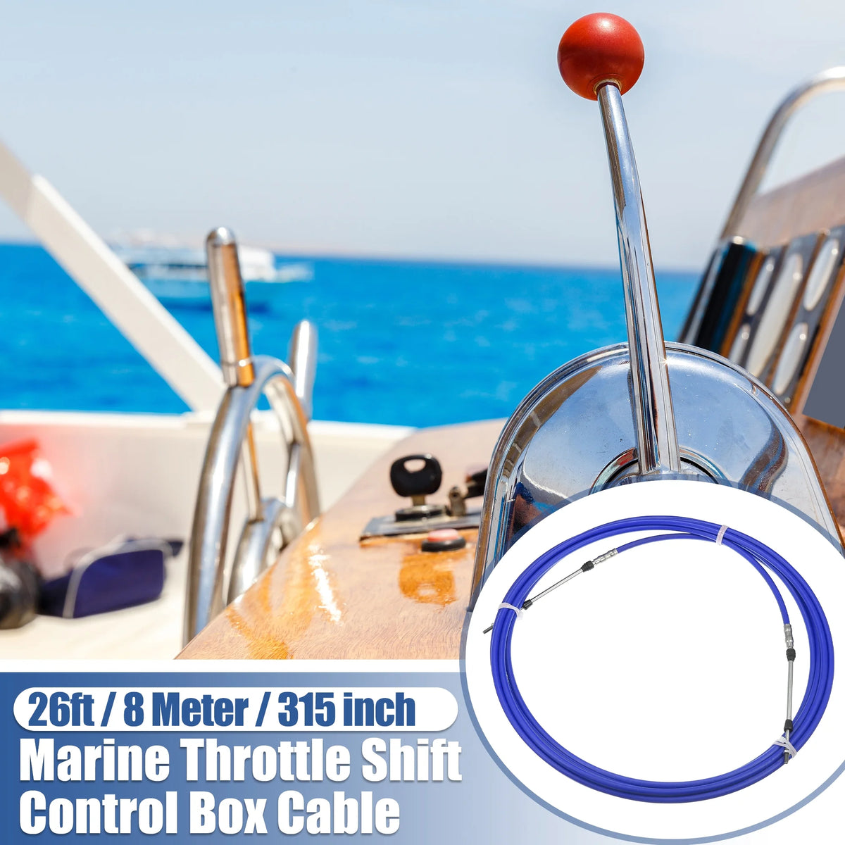 26ft Marine Throttle Shift Remote Control Box Cable for Yamaha Outboard Engine Boat P73891
