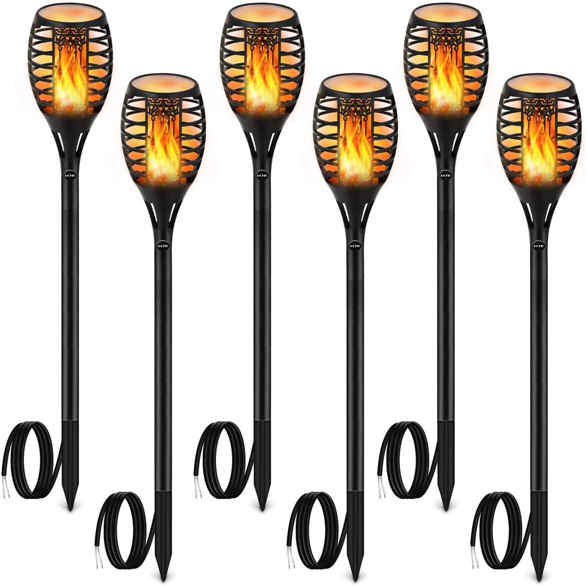 6 Pack Low Voltage LED Landscape Torch Lights L7588