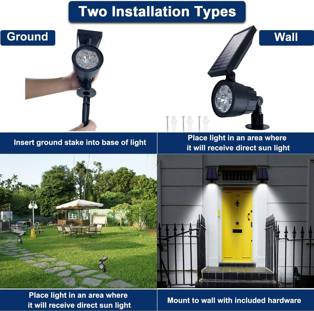White 2-in-1 Solar Wall Lights, 200 Lumens, 7 LEDs C278484