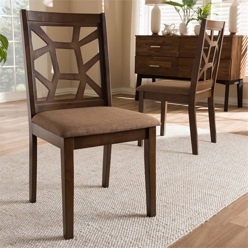 Light Brown Dining Side Chair Set of 2 B340