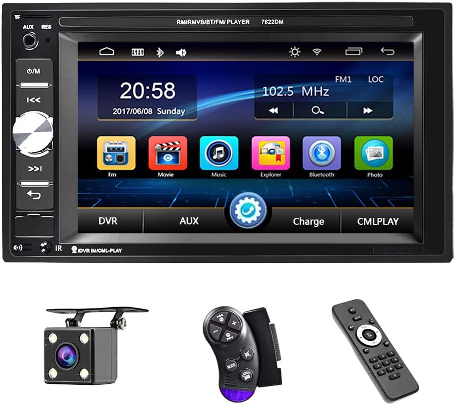 6.2 Inch Double Din Car Multimedia Player with Bluetooth and Backup Camera V5541