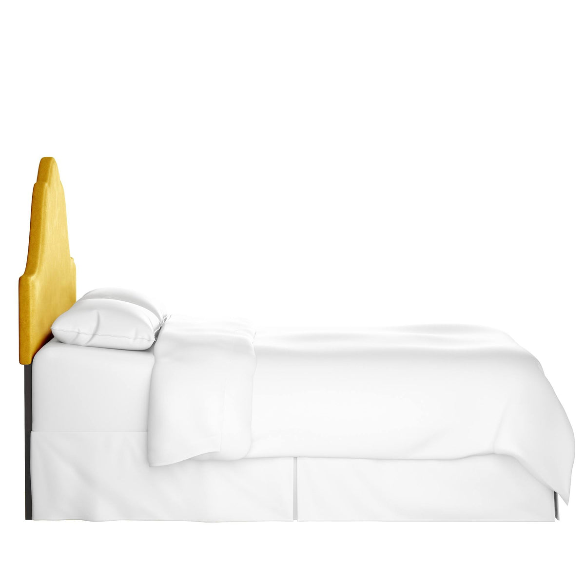 Yellow Velvet Arched Headboard I755
