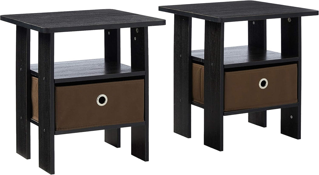 2-Pack Bin Drawer End Table Nightstand W830