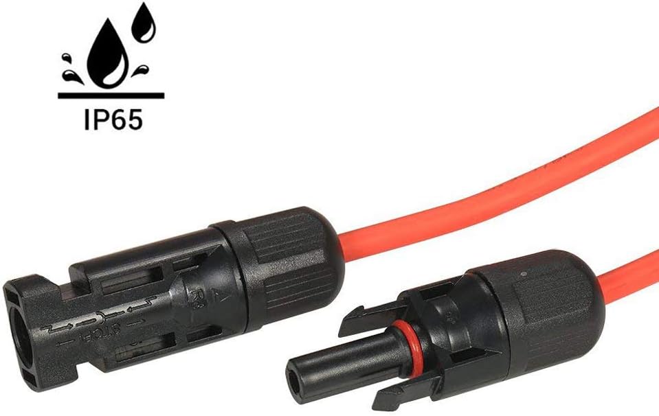 Solar Panel Extension Cable 20 Feet 12AWG with Female and Male Connector Pack of 2 Z930