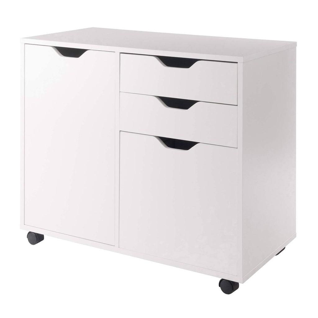 White 2-Section Mobile Filing Cabinet Z167355