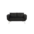 Black Fabric Convertible Sofa Chaise Bed T3830