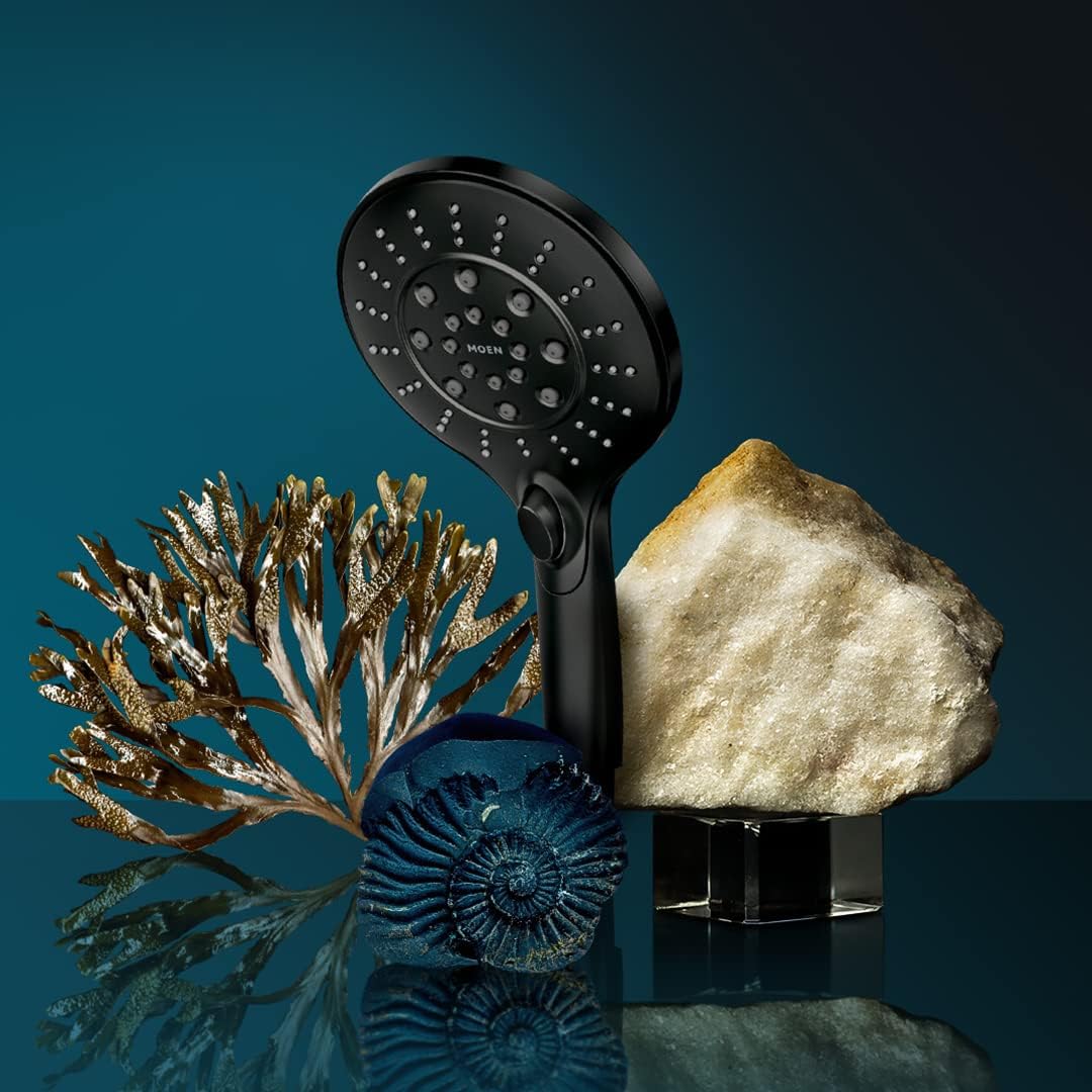 Matte Black 5.5-Inch Handheld Showerhead with Magnetic Docking System W264716