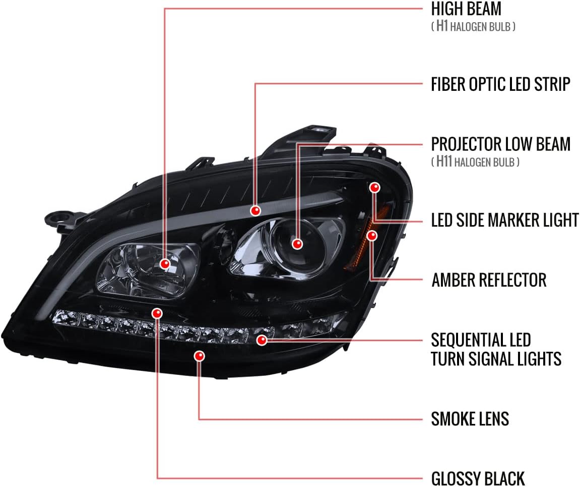 Smoke LED Projector Headlights V432