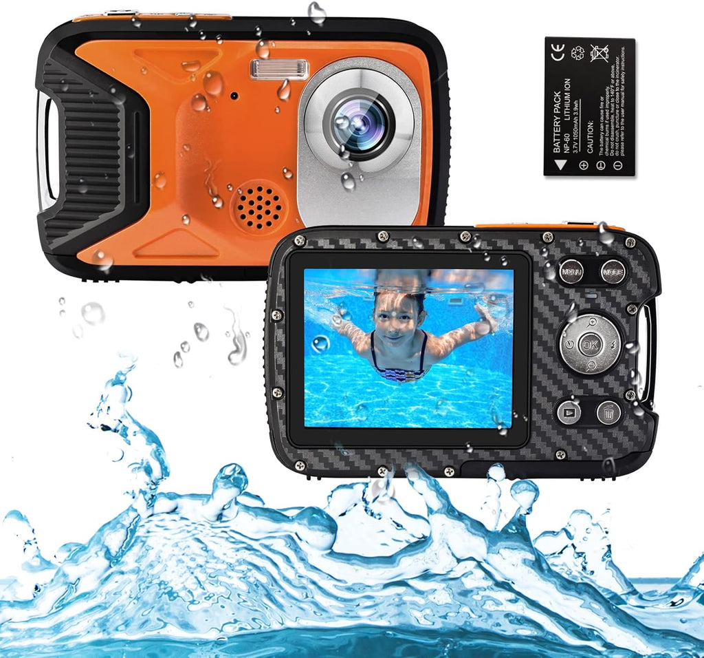 Orange Waterproof Digital Camera with Flash K292
