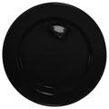 Black Stoneware Rolled Edge Wide Rim Plate E737